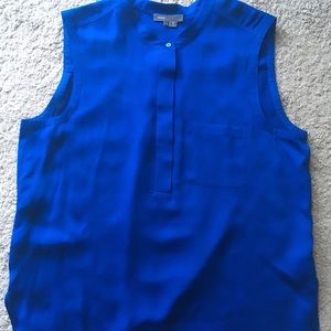 Vince silk cobalt blue sleeveless blouse-sz L